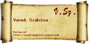 Vanek Szabina névjegykártya