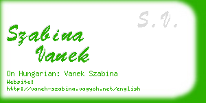 szabina vanek business card